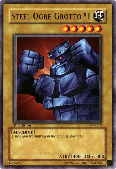1st Edition, Common, Earth, Machine, Normal Monster, The Legend of Blue Eyes White Dragon, Unlimited Steel Ogre Grotto #1 [LOB-112] Common - Trading Card World