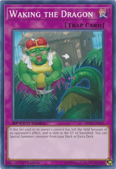 1st Edition, Common, Normal Trap, Speed Duel: Trials of the Kingdom, Trap Waking the Dragon [SBTK-EN045] Common - Trading Card World
