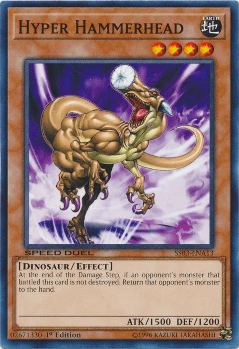 1st Edition, Common, Dinosaur, Earth, Effect Monster, Speed Duel: Ultimate Predators Hyper Hammerhead [SS03-ENA13] Common - Trading Card World