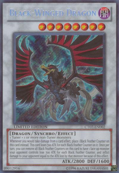 2010 Collectors Tins, Dark, Dragon, Limited, Secret Rare, Synchro/Effect Monster Black-Winged Dragon [CT07-EN002] Secret Rare - Trading Card World