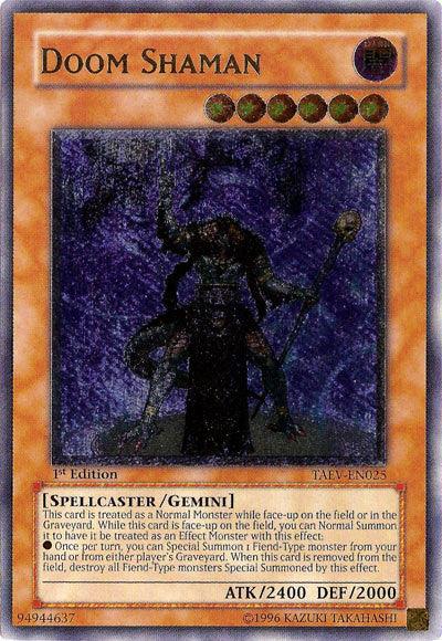 1st Edition, Dark, Gemini Monster, Spellcaster, Tactical Evolution, Ultimate Rare, Unlimited Doom Shaman [TAEV-EN025] Ultimate Rare - Trading Card World