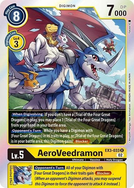 Digimon, EX3-033, Holy Dragon, Rare, Revision Pack Cards, Ultimate, Vaccine, Yellow AeroVeedramon [EX3-033] [Revision Pack Cards] - Trading Card World