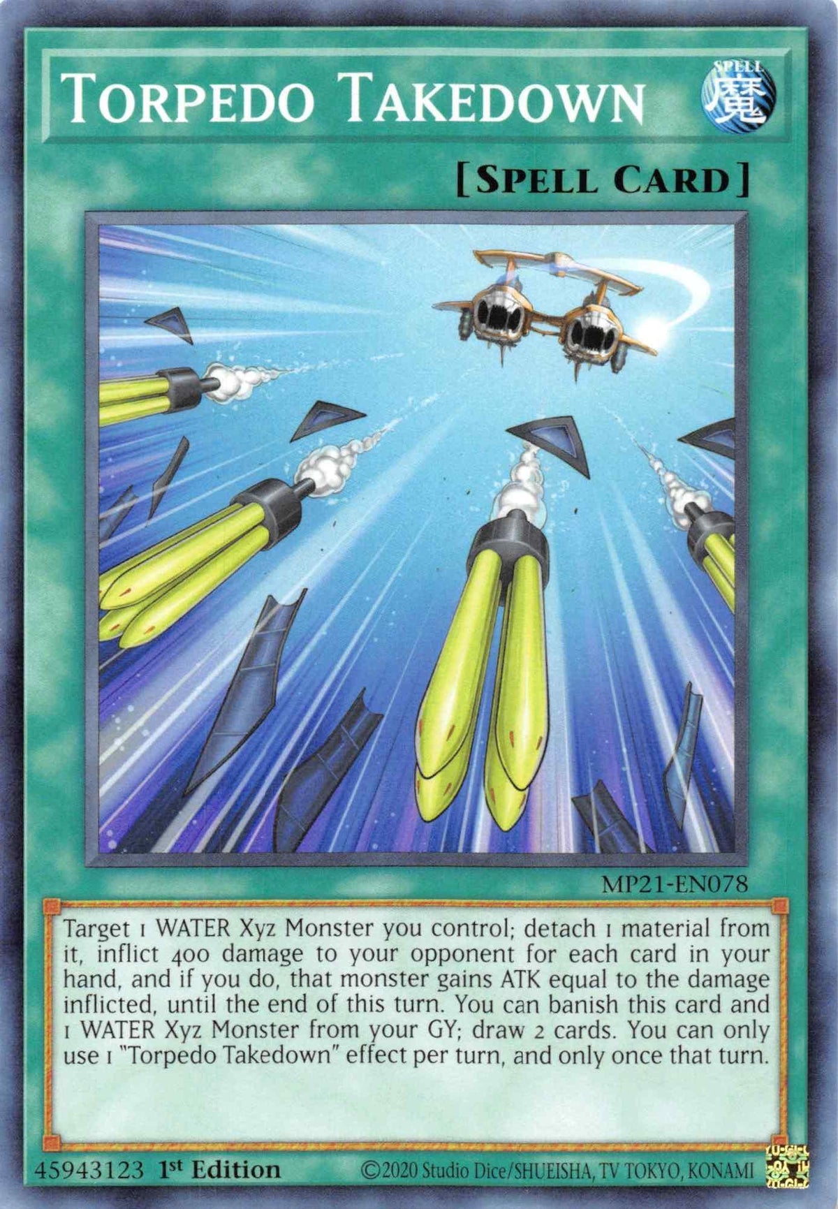 1st Edition, 2021 Tin of Ancient Battles, Common, Normal Spell, Spell Torpedo Takedown [MP21-EN078] Common - Trading Card World