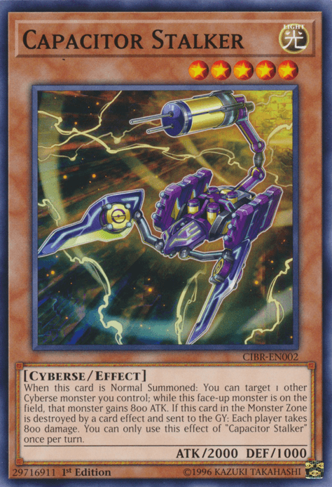 1st Edition, Circuit Break, Common, Cyberse, Effect Monster, Light, Unlimited Capacitor Stalker [CIBR-EN002] Common - Trading Card World