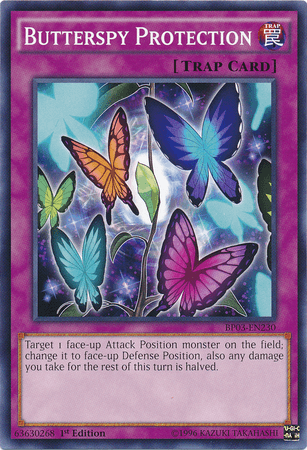 1st Edition, Battle Pack 3: Monster League, Common, Normal Trap, Trap Butterspy Protection [BP03-EN230] Common - Trading Card World