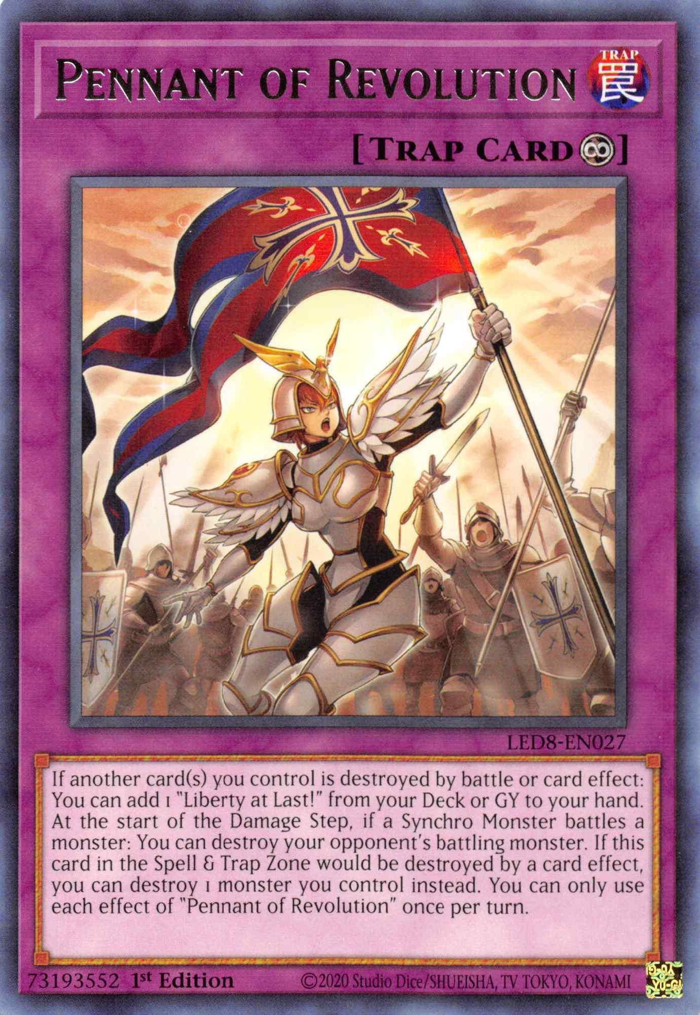 1st Edition, Continuous Trap, Legendary Duelists: Synchro Storm, Rare, Trap Pennant of Revolution [LED8-EN027] Rare - Trading Card World