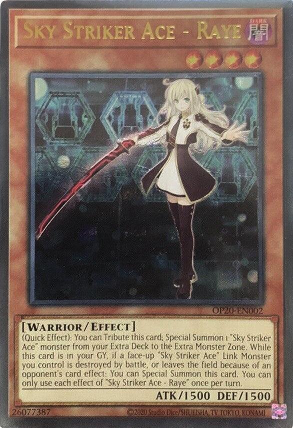 Dark, Effect Monster, OTS Tournament Pack 20, Ultimate Rare, Unlimited, Warrior Sky Striker Ace - Raye [OP20-EN002] Ultimate Rare - Trading Card World
