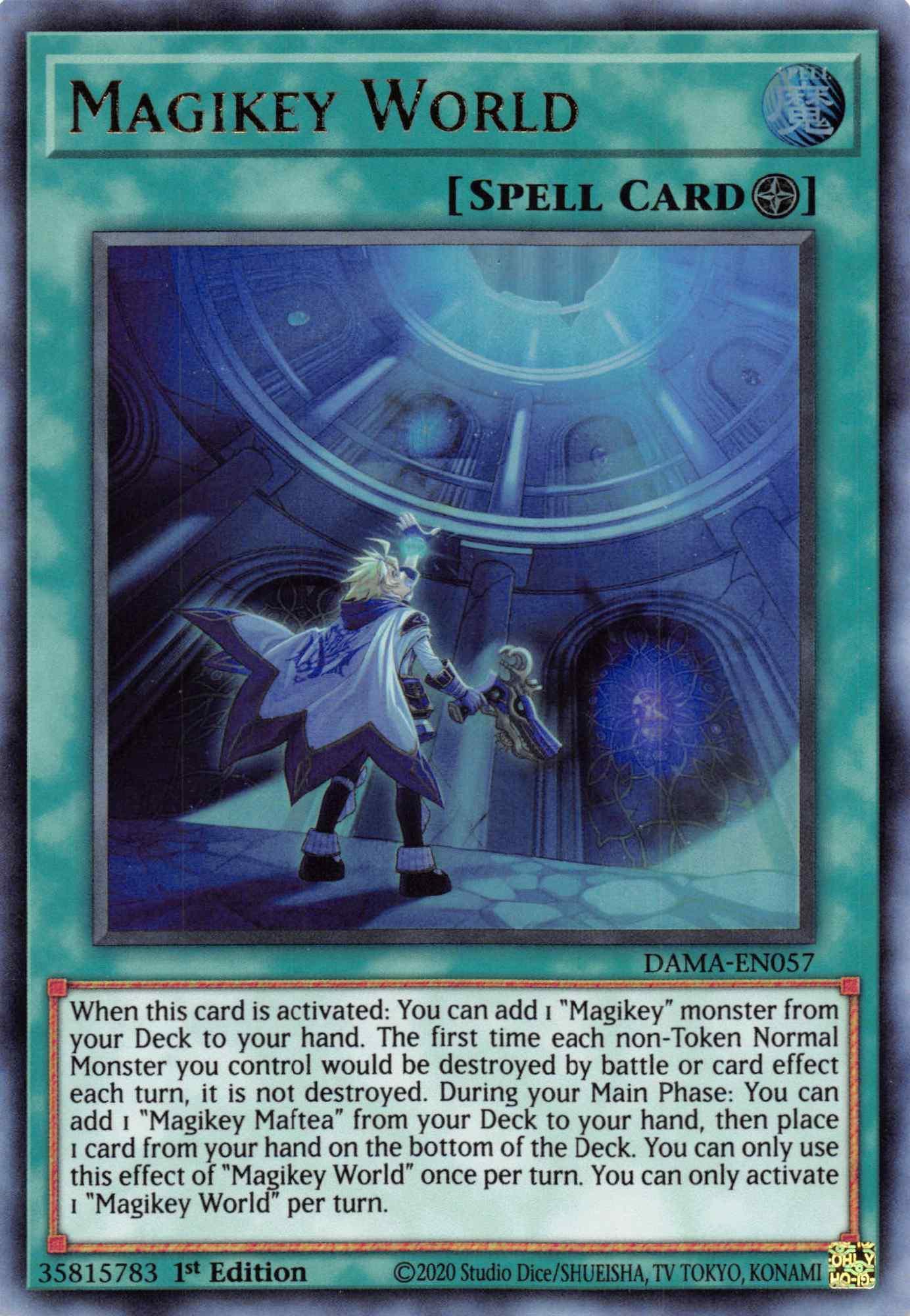 1st Edition, Dawn of Majesty, Field Spell, Spell, Ultra Rare Magikey World [DAMA-EN057] Ultra Rare - Trading Card World