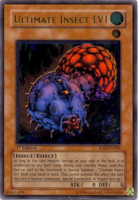 1st Edition, Effect Monster, Insect, Soul of the Duelist, Ultimate Rare, Unlimited, Wind Ultimate Insect LV1 [SOD-EN005] Ultimate Rare - Trading Card World