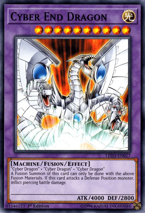 1st Edition, Common, Fusion/Effect Monster, Legendary Duelists: White Dragon Abyss, Light, Machine Cyber End Dragon [LED3-EN017] Common - Trading Card World