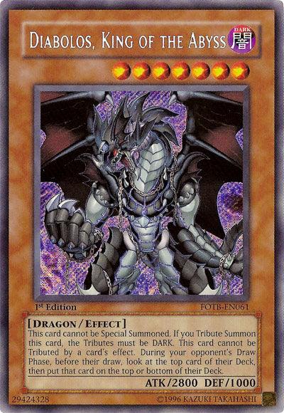 1st Edition, Dark, Dragon, Effect Monster, Force of the Breaker, Secret Rare, Unlimited Diabolos, King of the Abyss [FOTB-EN061] Secret Rare - Trading Card World
