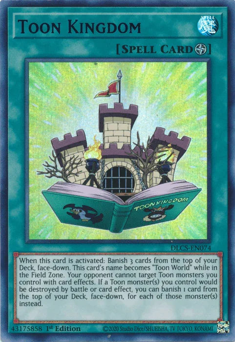 1st Edition, Dragons of Legend: The Complete Series, Field Spell, Spell, Ultra Rare Toon Kingdom (Blue) [DLCS-EN074] Ultra Rare - Trading Card World