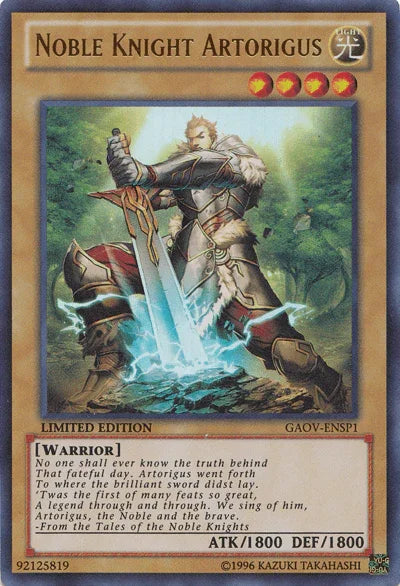 Galactic Overlord, Light, Limited, Normal Monster, Ultra Rare, Warrior Noble Knight Artorigus (GAOV-ENSP1) [GAOV-ENSP1] Ultra Rare - Trading Card World
