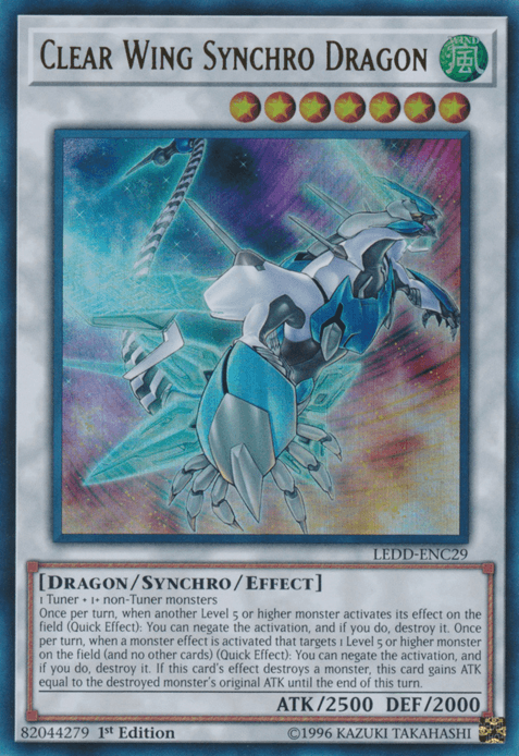 1st Edition, Dragon, Legendary Dragon Decks, Synchro/Effect Monster, Ultra Rare, Wind Clear Wing Synchro Dragon [LEDD-ENC29] Ultra Rare - Trading Card World