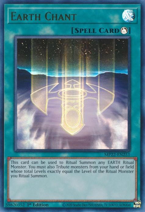 1st Edition, 2022 Tin of the Pharaoh's Gods, Ritual Spell, Spell, Ultra Rare Earth Chant [MP22-EN251] Ultra Rare - Trading Card World