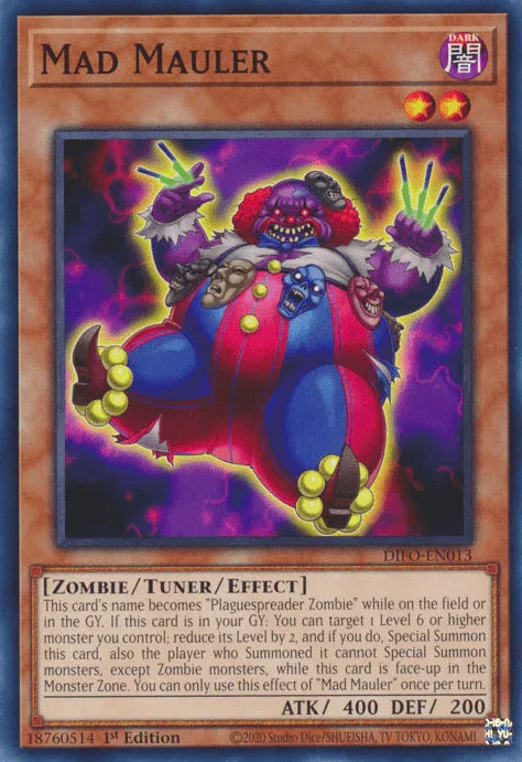 1st Edition, Common, Dark, Dimension Force, Tuner/Effect Monster, Zombie Mad Mauler [DIFO-EN013] Common - Trading Card World