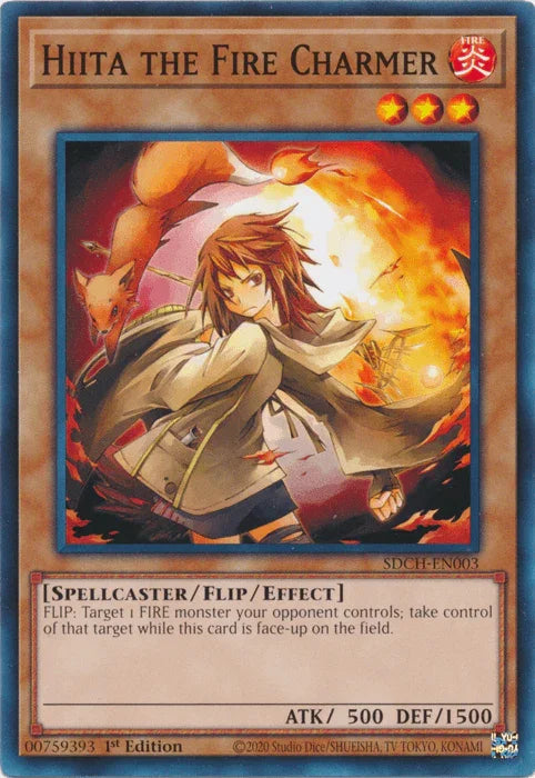 1st Edition, Common, Fire, Flip/Effect Monster, Spellcaster, Structure Deck: Spirit Charmers Hiita the Fire Charmer [SDCH-EN003] Common - Trading Card World