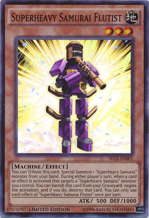 Earth, Effect Monster, Limited, Machine, Secrets of Eternity, Super Rare Superheavy Samurai Flutist [SECE-ENS01] Super Rare - Trading Card World