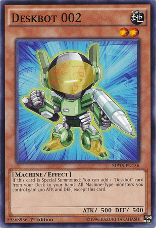1st Edition, 2015 Mega-Tins Mega Pack, Common, Earth, Effect Monster, Machine Deskbot 002 [MP15-EN156] Common - Trading Card World
