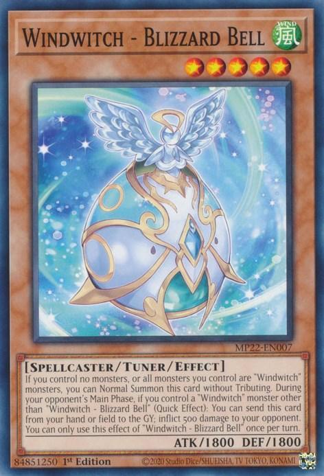 1st Edition, 2022 Tin of the Pharaoh's Gods, Common, Spellcaster, Tuner/Effect Monster, Wind Windwitch - Blizzard Bell [MP22-EN007] Common - Trading Card World