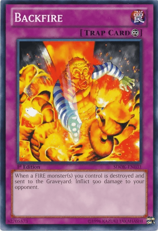 1st Edition, Common, Continuous Trap, Structure Deck: Onslaught of the Fire Kings, Trap Backfire [SDOK-EN031] Common - Trading Card World