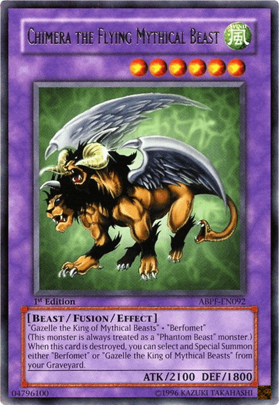 1st Edition, Absolute Powerforce, Beast, Fusion/Effect Monster, Rare, Unlimited, Wind Chimera the Flying Mythical Beast [ABPF-EN092] Rare - Trading Card World