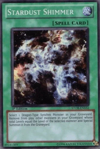 1st Edition, Normal Spell, Spell, Storm of Ragnarok, Super Rare, Unlimited Stardust Shimmer [STOR-EN055] Super Rare - Trading Card World