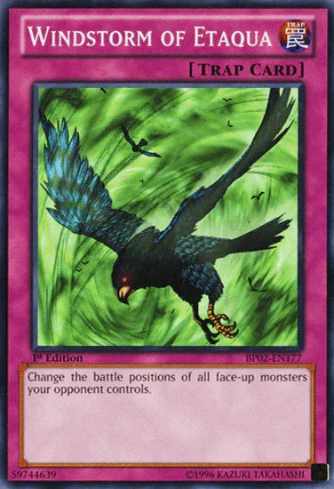1st Edition, Battle Pack 2: War of the Giants, Mosaic Rare, Normal Trap, Trap, Unlimited Windstorm of Etaqua [BP02-EN177] Mosaic Rare - Trading Card World