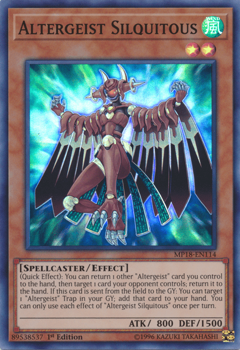 1st Edition, 2018 Mega-Tins Mega Pack, Effect Monster, Spellcaster, Super Rare, Wind Altergeist Silquitous [MP18-EN114] Super Rare - Trading Card World