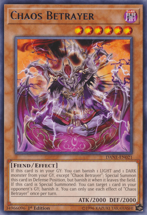 1st Edition, Dark, Dark Neostorm, Effect Monster, Fiend, Rare, Unlimited Chaos Betrayer [DANE-EN021] Rare - Trading Card World