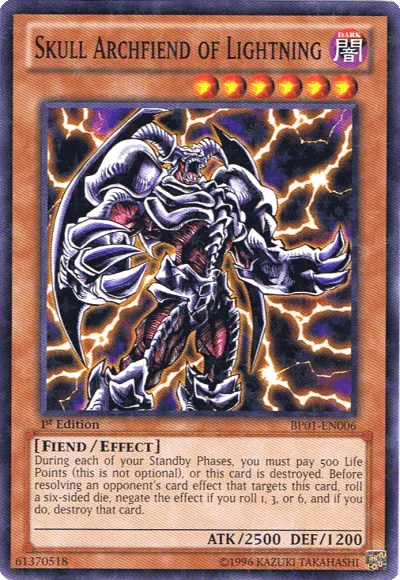 1st Edition, Battle Pack: Epic Dawn, Dark, Effect Monster, Fiend, Starfoil Rare, Unlimited Skull Archfiend of Lightning [BP01-EN006] Starfoil Rare - Trading Card World