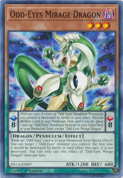 1st Edition, Common, Dark, Dragon, Dragons of Legend: The Complete Series, Pendulum/Effect Monster Odd-Eyes Mirage Dragon [DLCS-EN097] Common - Trading Card World