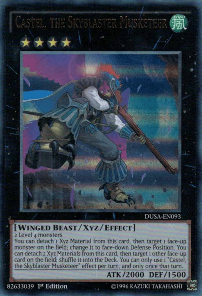 1st Edition, Duelist Saga, Ultra Rare, Wind, Winged Beast, Xyz/Effect Monster Castel, the Skyblaster Musketeer [DUSA-EN093] Ultra Rare - Trading Card World