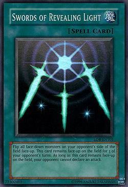 Normal Spell, Spell, Super Rare, The Legend of Blue Eyes White Dragon, Unlimited Swords of Revealing Light [LOB-EN101] Super Rare - Trading Card World