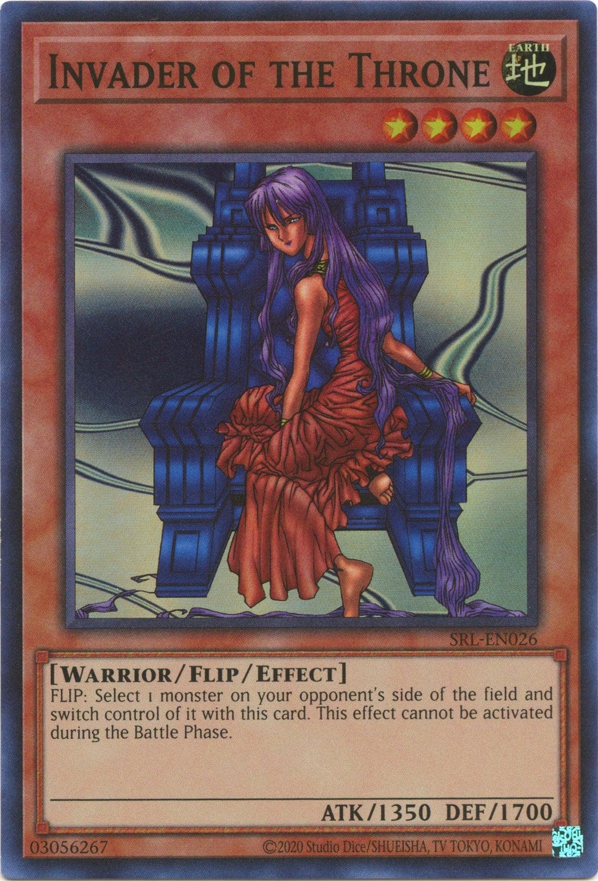 Earth, Flip/Effect Monster, Spell Ruler (25th Anniversary Edition), Super Rare, Unlimited, Warrior Invader of the Throne (25th Anniversary) [SRL-EN026] Super Rare - Trading Card World
