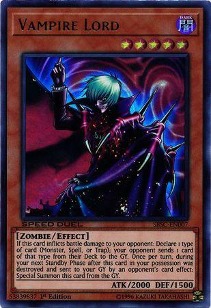 1st Edition, Dark, Effect Monster, Speed Duel: Scars of Battle, Ultra Rare, Zombie Vampire Lord [SBSC-EN007] Ultra Rare - Trading Card World