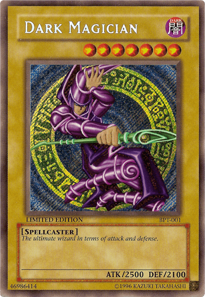 2002 Collectors Tin, Dark, Limited, Normal Monster, Secret Rare, Spellcaster Dark Magician [BPT-001] Secret Rare - Trading Card World