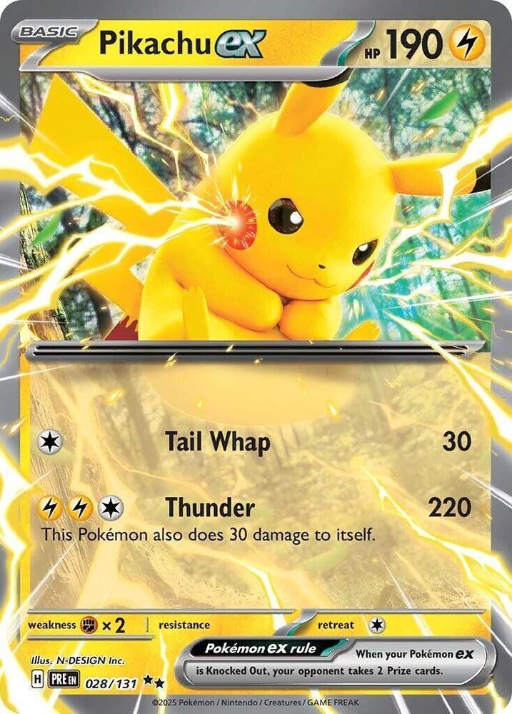 Scarlet & Violet: Prismatic Evolutions Pikachu ex (028/131) [Scarlet & Violet: Prismatic Evolutions] - Trading Card World