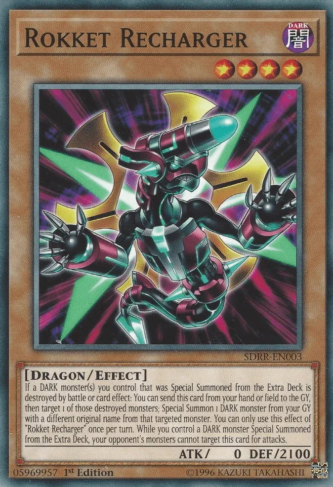 1st Edition, Common, Dark, Dragon, Effect Monster, Structure Deck: Rokket Revolt Rokket Recharger [SDRR-EN003] Common - Trading Card World