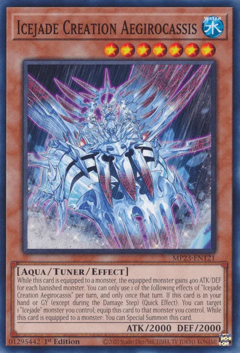 1st Edition, Aqua, Common, Dueling Heroes Collectors Tin - Mega Pack (25th Anniversary Edition), Tuner/Effect Monster, Water Icejade Creation Aegirocassis [MP23-EN121] Common - Trading Card World