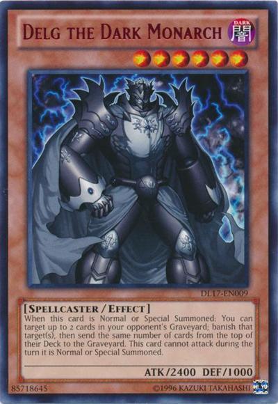 Dark, Duelist League Promo, Effect Monster, Rare, Spellcaster, Unlimited Delg the Dark Monarch (Red) [DL17-EN009] Rare - Trading Card World
