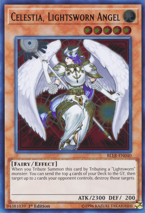 1st Edition, Battles of Legend: Light's Revenge, Effect Monster, Fairy, Light, Ultra Rare Celestia, Lightsworn Angel [BLLR-EN040] Ultra Rare - Trading Card World