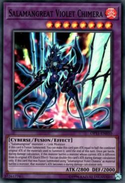 Cyberse, Fire, Fusion/Effect Monster, OTS Tournament Pack 11, Super Rare, Unlimited Salamangreat Violet Chimera [OP11-EN010] Super Rare - Trading Card World