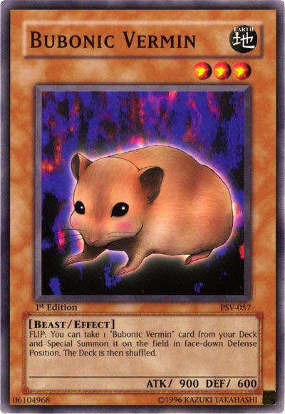 1st Edition, Beast, Common, Earth, Effect Monster, Pharaoh's Servant, Unlimited Bubonic Vermin [PSV-057] Common - Trading Card World