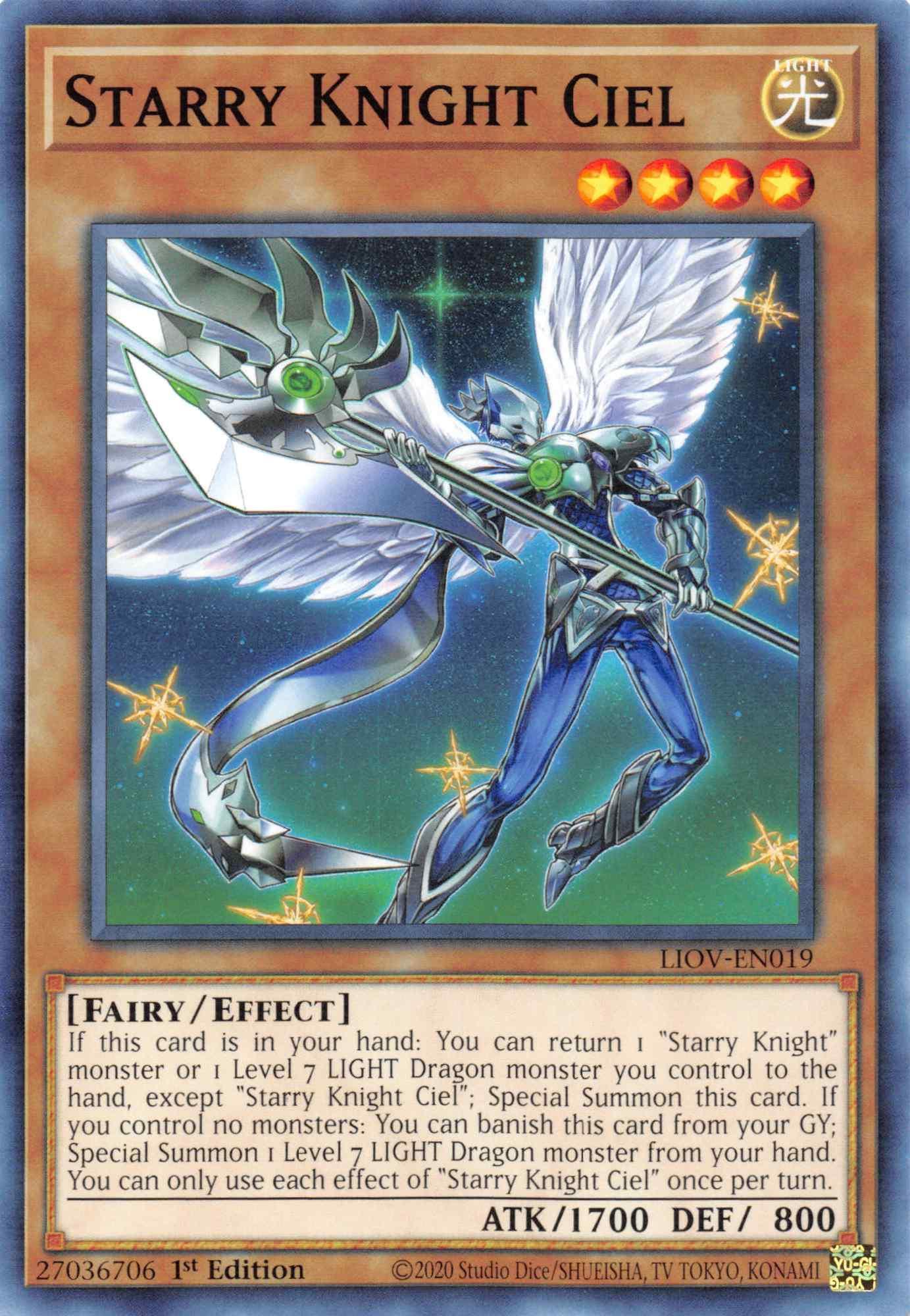 1st Edition, Common, Effect Monster, Fairy, Light, Lightning Overdrive Starry Knight Ciel [LIOV-EN019] Common - Trading Card World