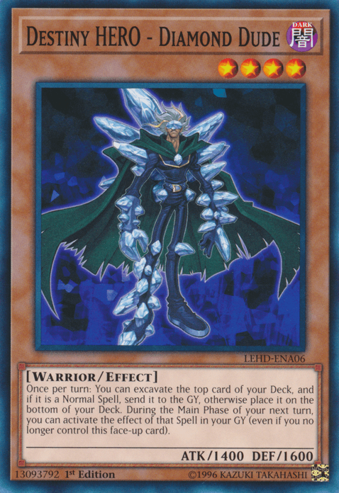 1st Edition, Common, Dark, Effect Monster, Legendary Hero Decks, Warrior Destiny Hero - Diamond Dude [LEHD-ENA06] Common - Trading Card World