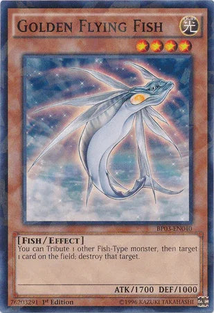 1st Edition, Battle Pack 3: Monster League, Effect Monster, Fish, Light, Shatterfoil Rare Golden Flying Fish [BP03-EN040] Shatterfoil Rare - Trading Card World