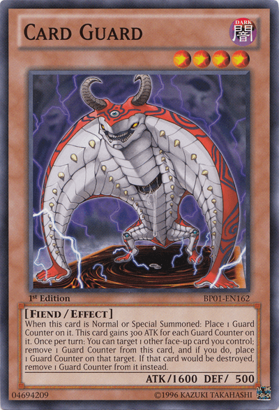 1st Edition, Battle Pack: Epic Dawn, Common, Dark, Effect Monster, Fiend, Unlimited Card Guard [BP01-EN162] Common - Trading Card World