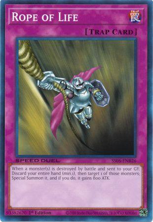 1st Edition, Common, Normal Trap, Speed Duel: Twisted Nightmares, Trap Rope of Life [SS05-ENB26] Common - Trading Card World