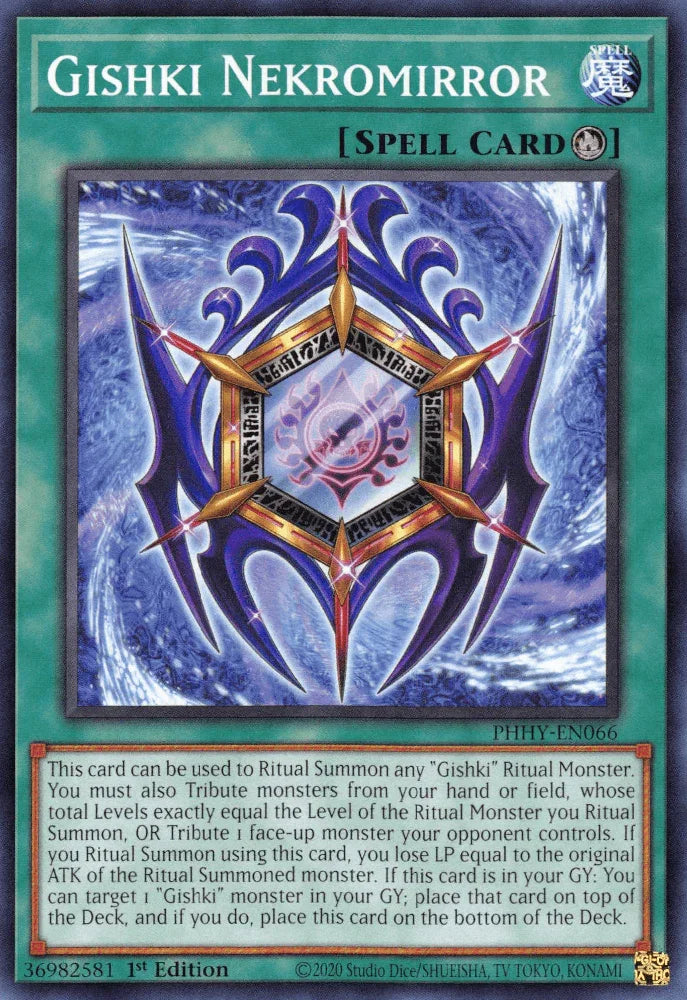1st Edition, Common, Photon Hypernova, Ritual Spell, Spell Gishki Nekromirror [PHHY-EN066] Common - Trading Card World